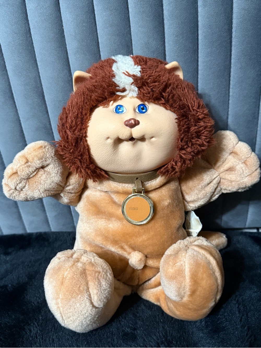 Vintage 1985 Cabbage Patch Kids Koosas Lion Plush Coleco Tiger Medallion Toy